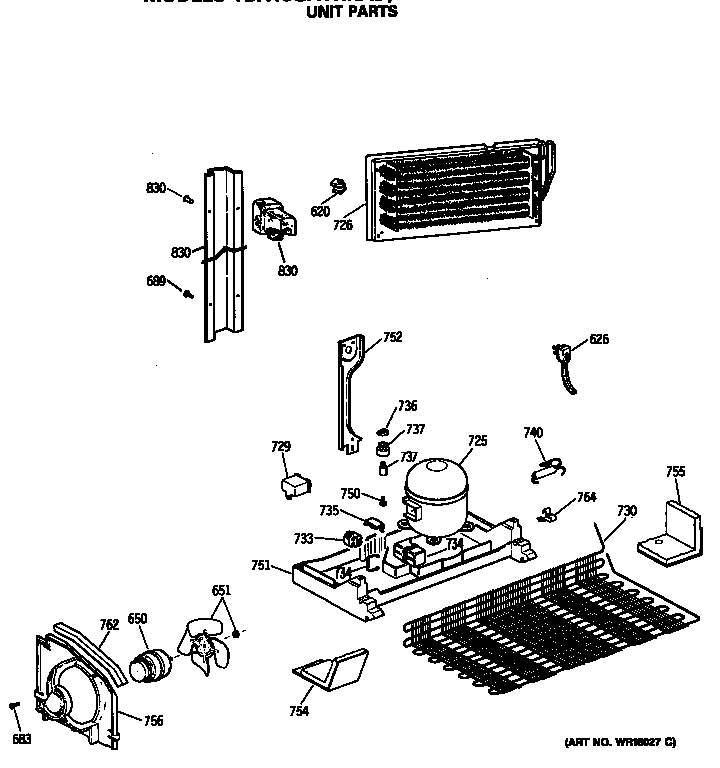 GE TBX18GATHRAD unit parts diagram