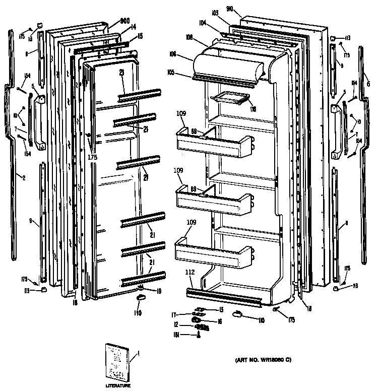 GE TFC20JASBWH doors diagram