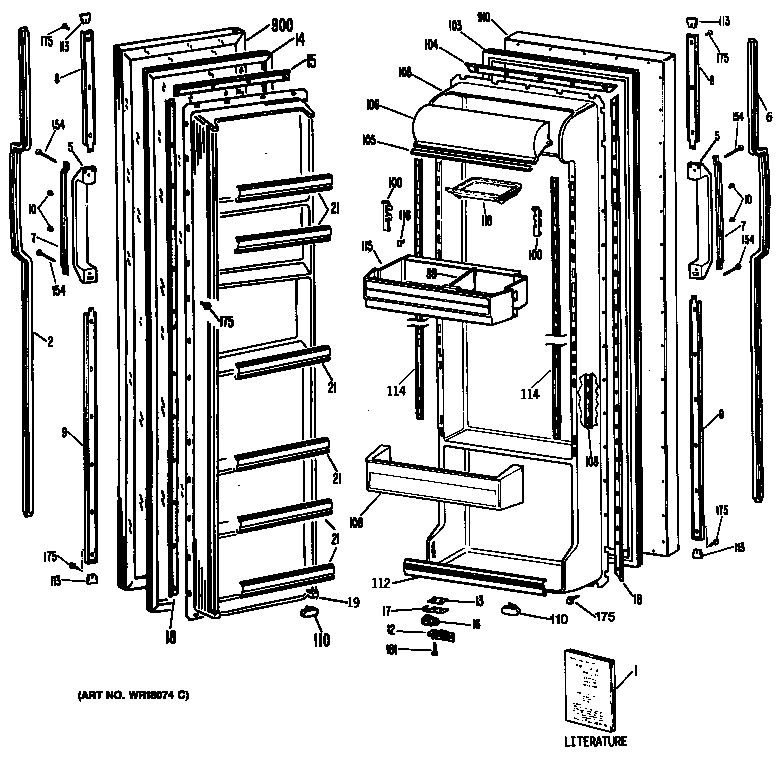 GE TFC22ZASBAD doors diagram