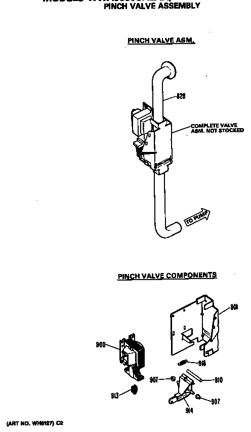 GE WWA9895SALAA pinch valve asm. diagram