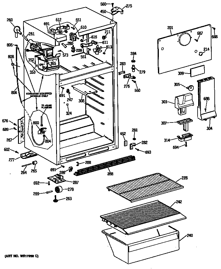 GE TBX14SISJLAD cabinet diagram