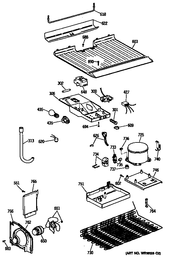 GE TBX16SATBRAD unit diagram