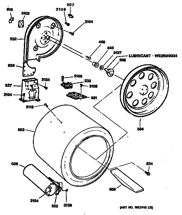 GE DDG8585SAMAA drum diagram