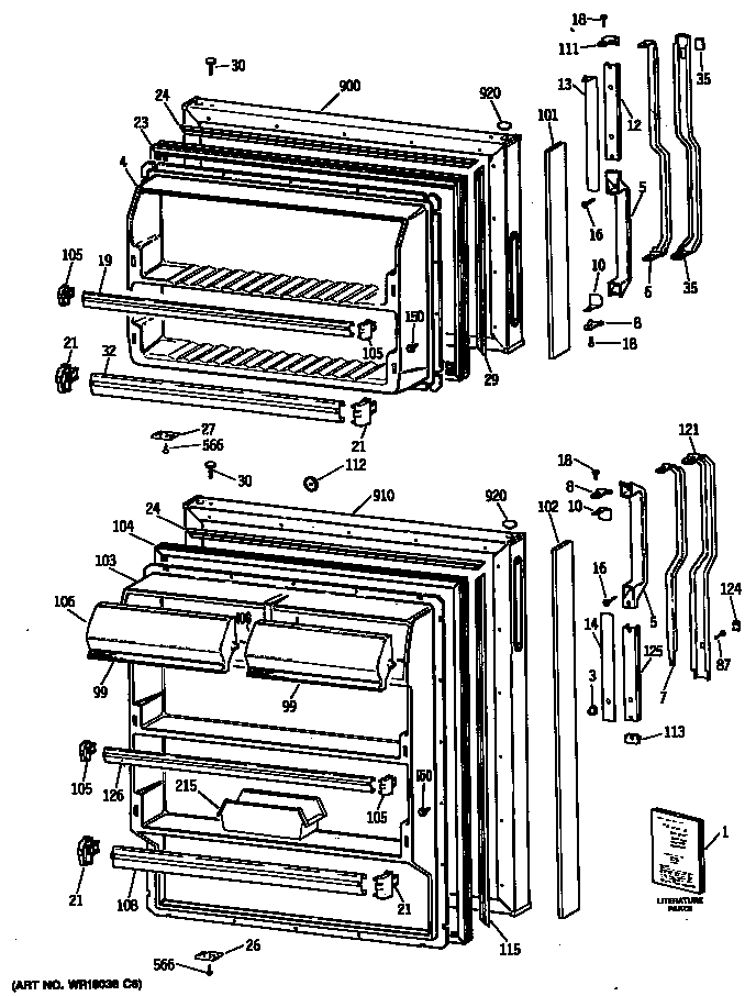 GE TBE14DASJRAD doors diagram