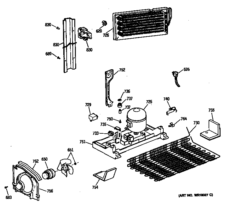 GE TBX18JATHRWH unit parts diagram