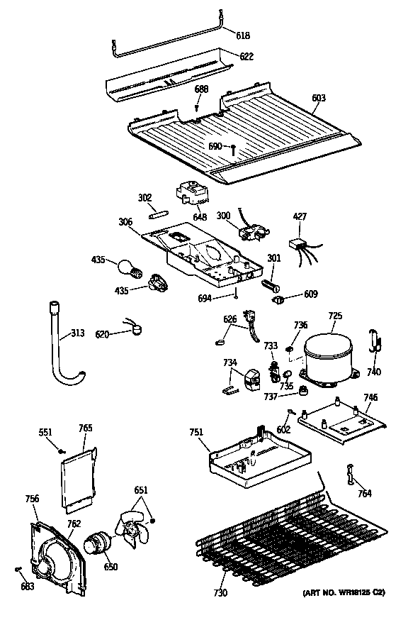 GE TBX16SITBRWH unit diagram