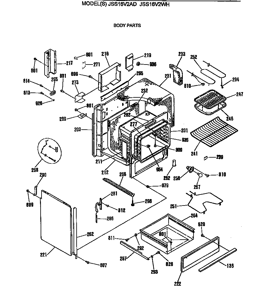 GE JSS16V2WH body parts diagram