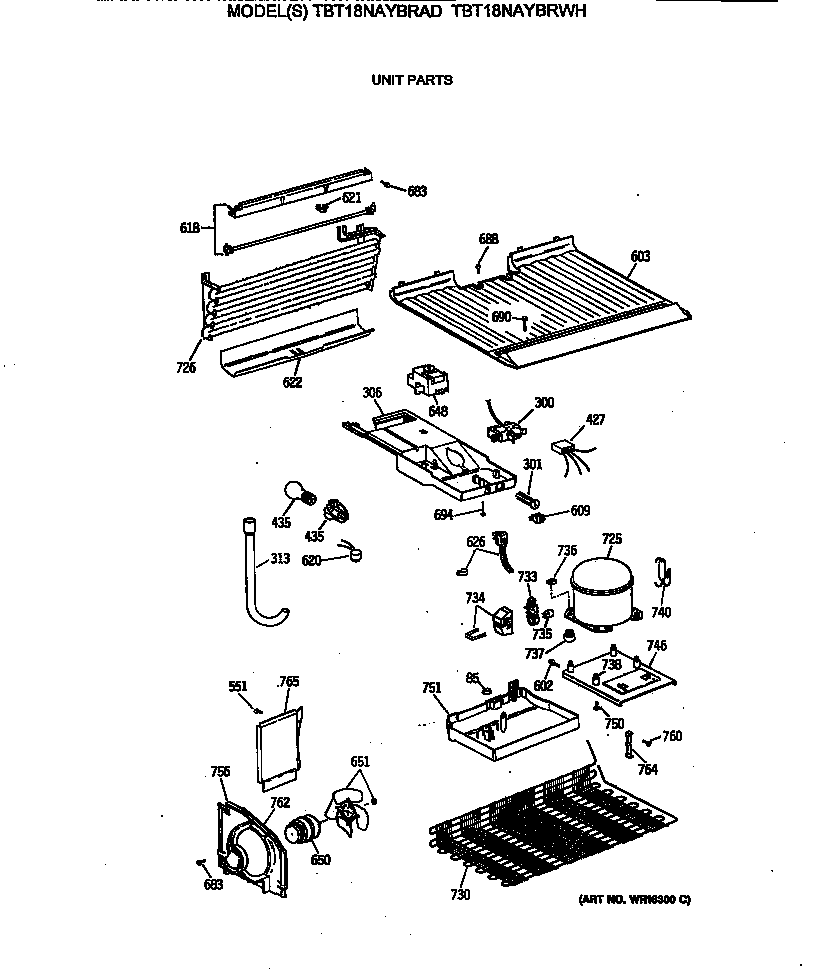 GE TBT18NAYBRAD unit parts diagram