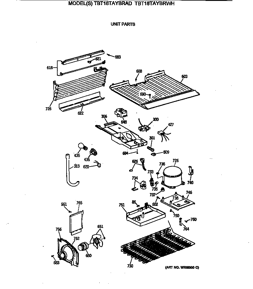 GE TBT18TAYBRWH unit parts diagram