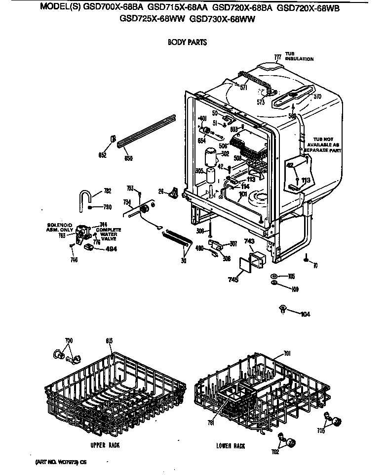 GE GSD700X-68BA body parts diagram
