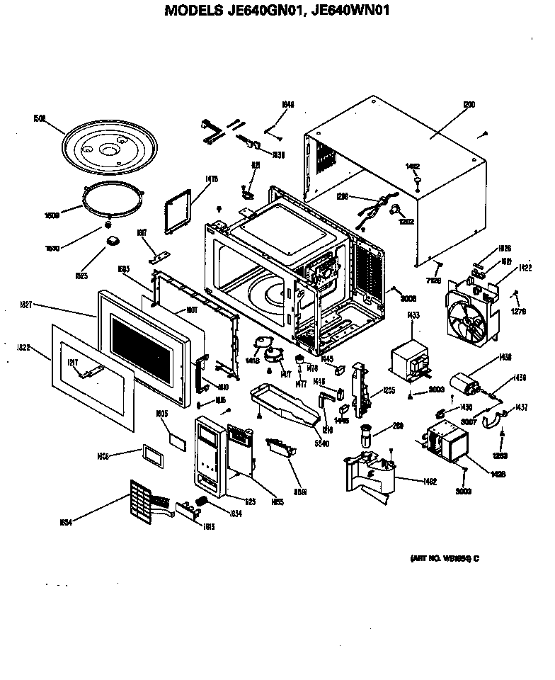 GE JE640WN01 microwave diagram