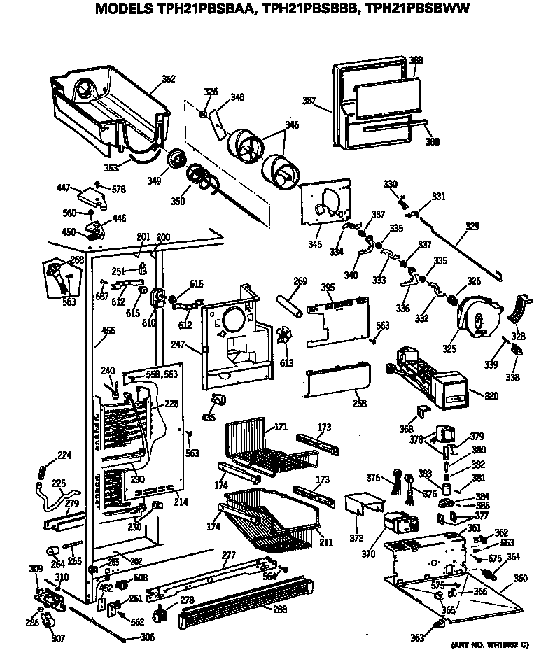 GE TPH21PBSBBB ice maker diagram