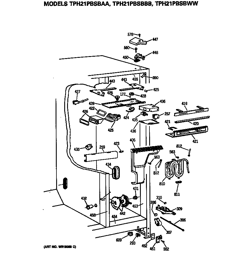 GE TPH21PBSBBB ice container diagram
