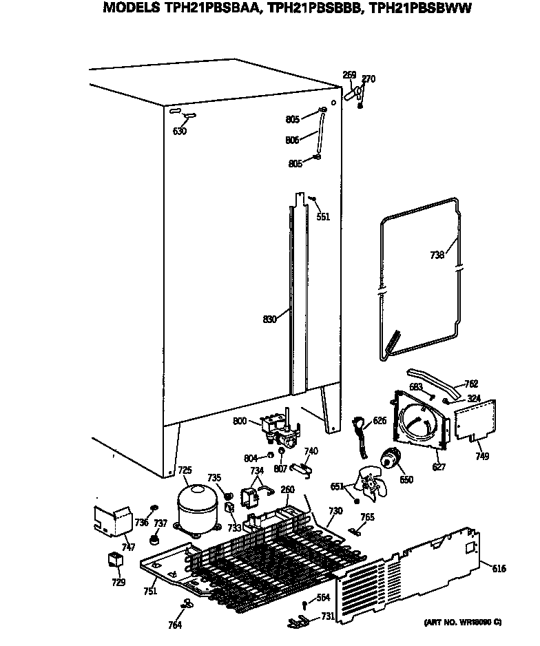 GE TPH21PBSBBB unit diagram