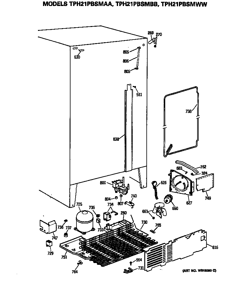 GE TPH21PBSMAA unit diagram