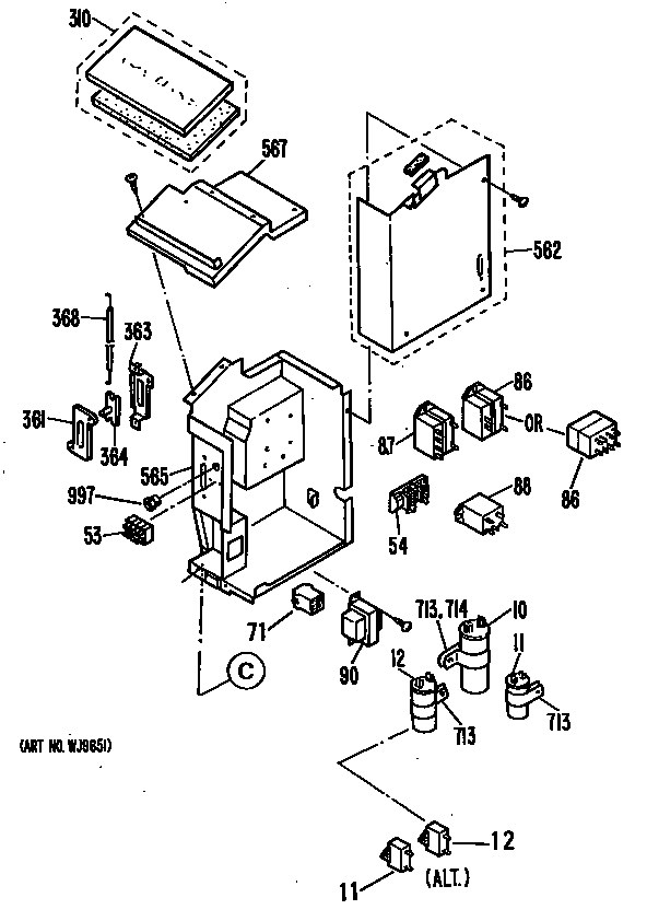 GE AZR209DBV4 interior diagram