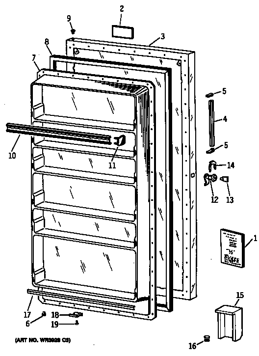 GE FP14DSBRWH door diagram