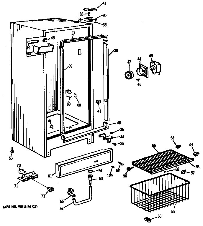 GE FP14DSBRWH cabinet diagram