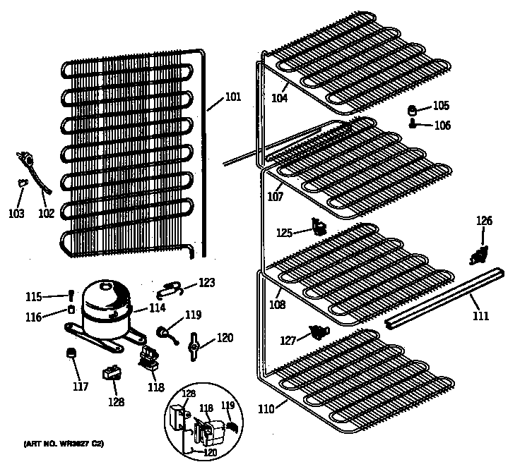 GE FP14DSBRWH unit diagram