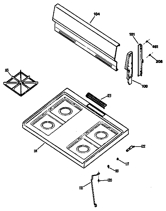 GE JGBS04PR1 cooktops diagram