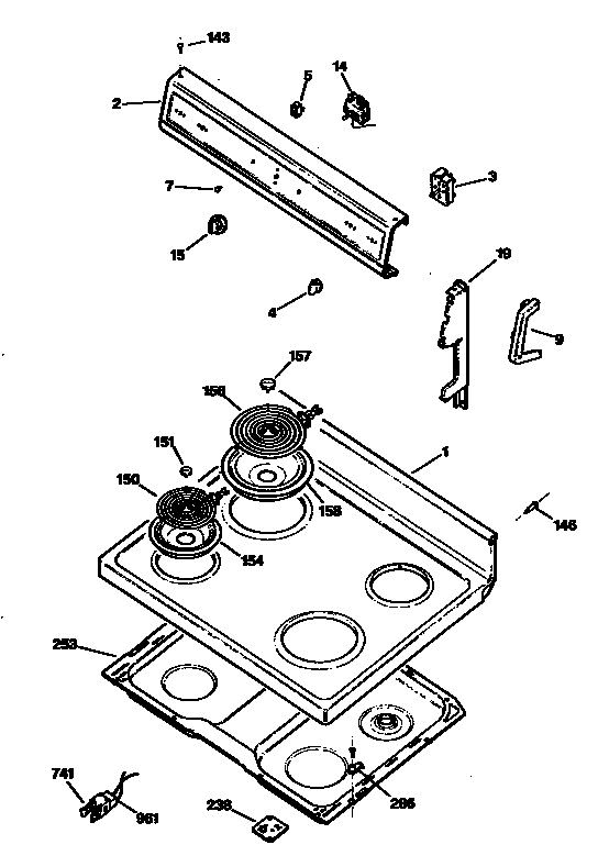 GE JBS034S1 cooktop diagram
