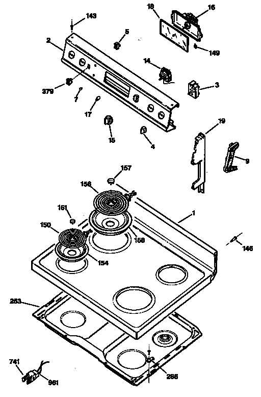 GE JBC17GS2 cooktop diagram