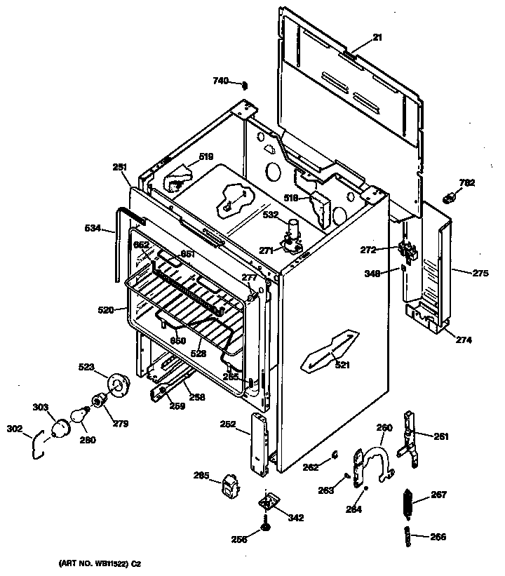 GE JBS18GS2 cabinet diagram