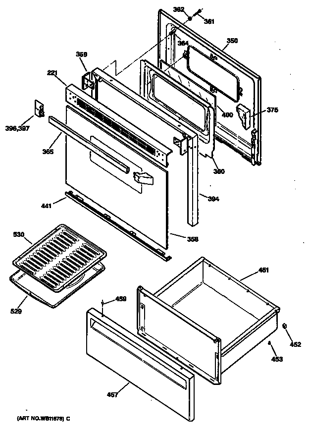 GE JBS18GS2 door diagram