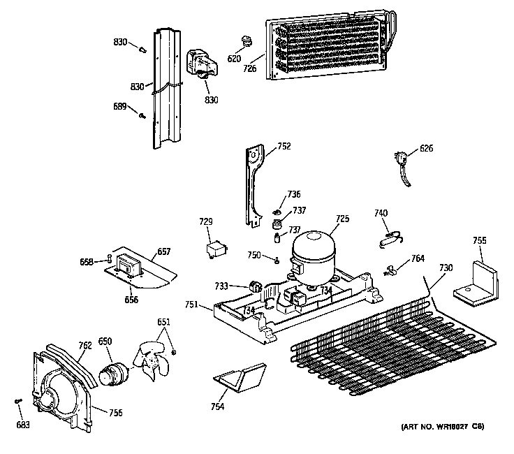 GE TBE24JATHRWH unit parts diagram