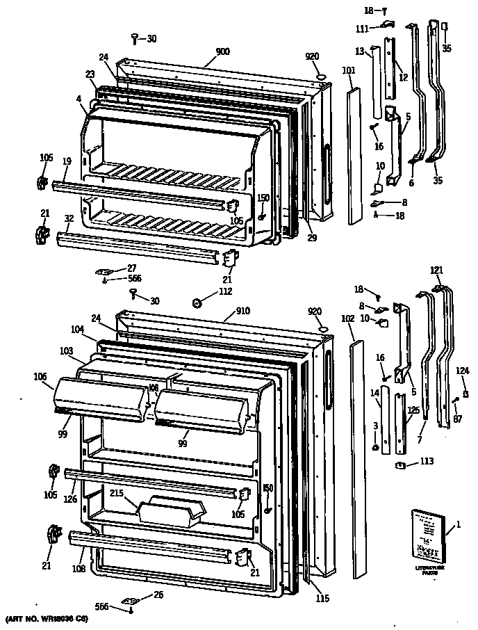 GE TBX16JASJRAD doors diagram