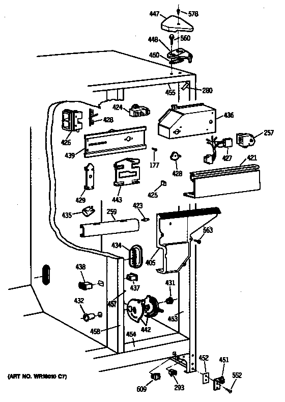 GE TFX24PATABB ice container diagram