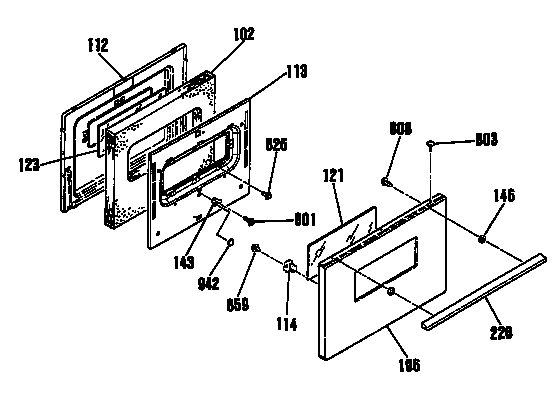 GE JSS16P3AD door diagram