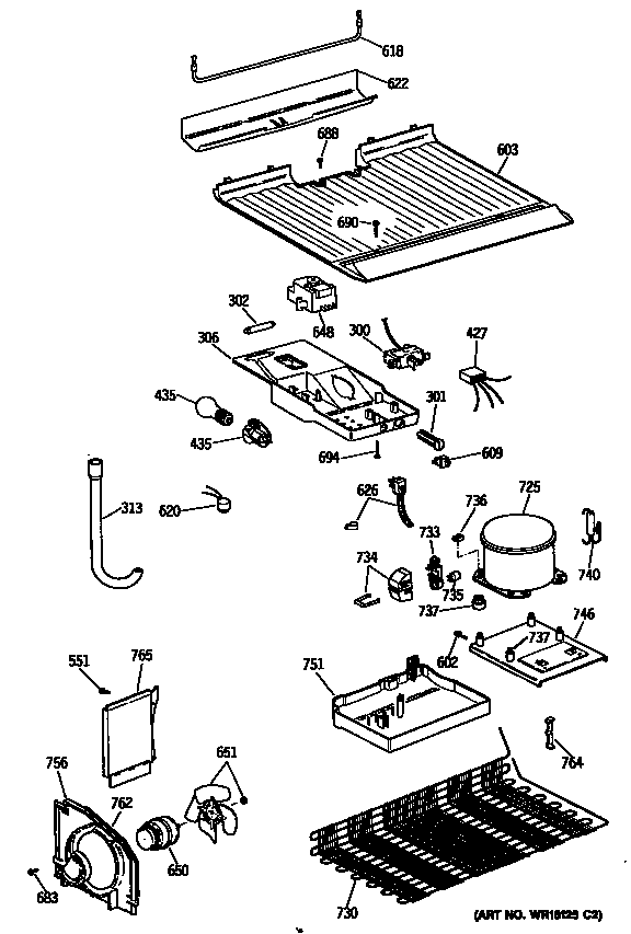 GE TBX16DISJRWH unit diagram
