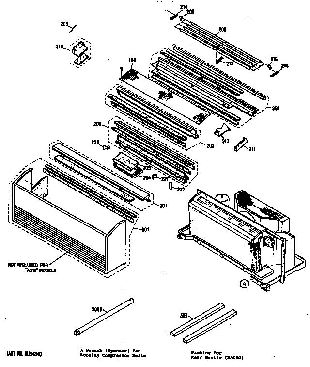 GE AZC309DBV3 grille diagram