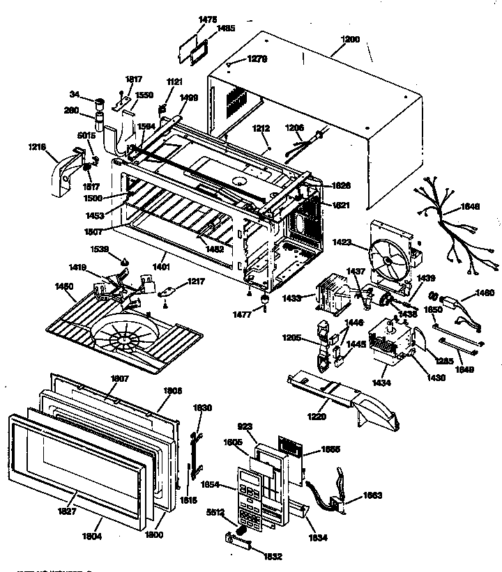 GE JEM33M01 microwave diagram