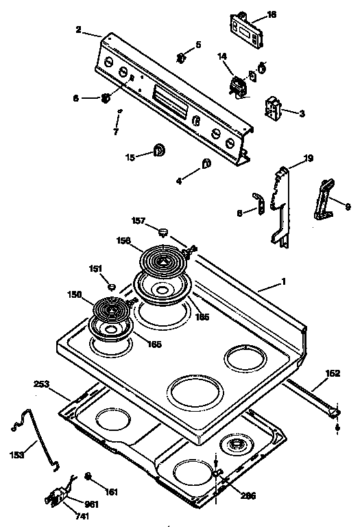 GE JBS27GS2 cooktop diagram