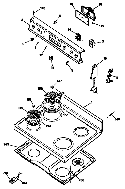 GE JBS16S2 cooktop diagram