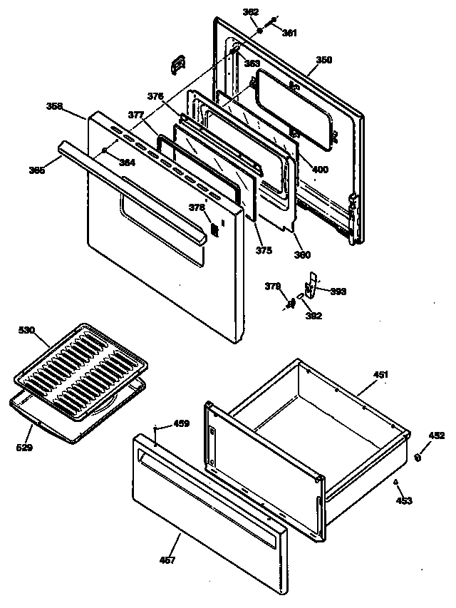 GE JBS16S2 door diagram