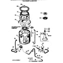 GE WWA7680SALWW tub, basket & agitator diagram
