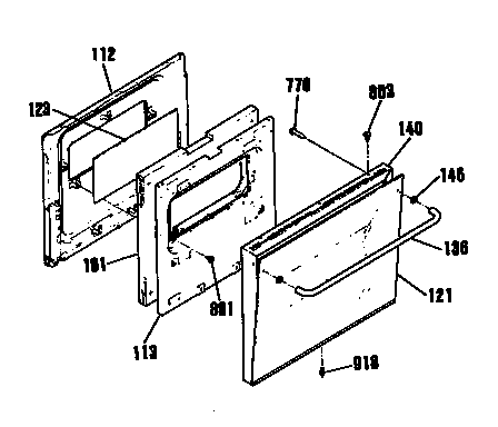 GE JGRC14GEP2BG door diagram