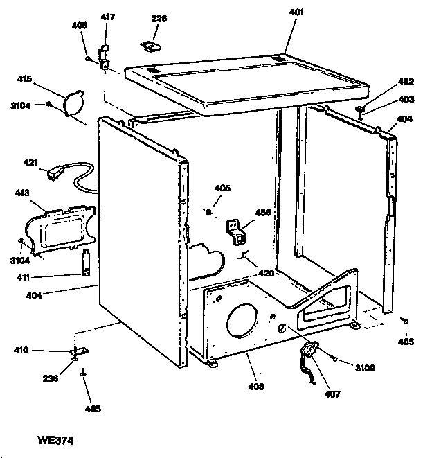 GE DDG8280RDM cabinet diagram