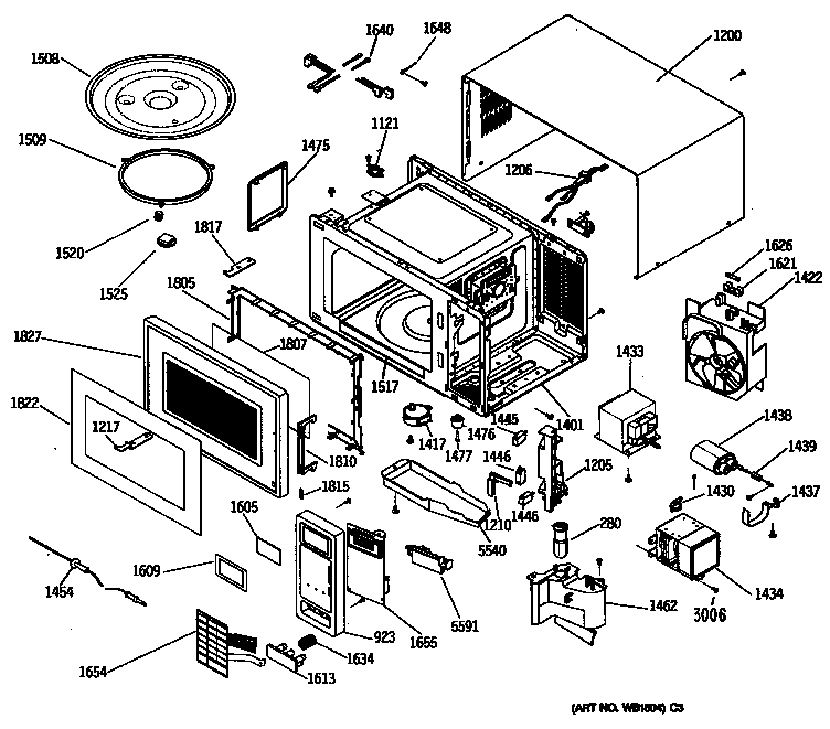 GE JES1030TW01 microwave diagram