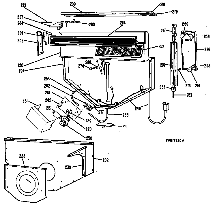 GE JGP641ES1 cabinet diagram