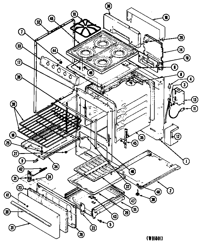 GE JGAS02EN9 range assembly diagram