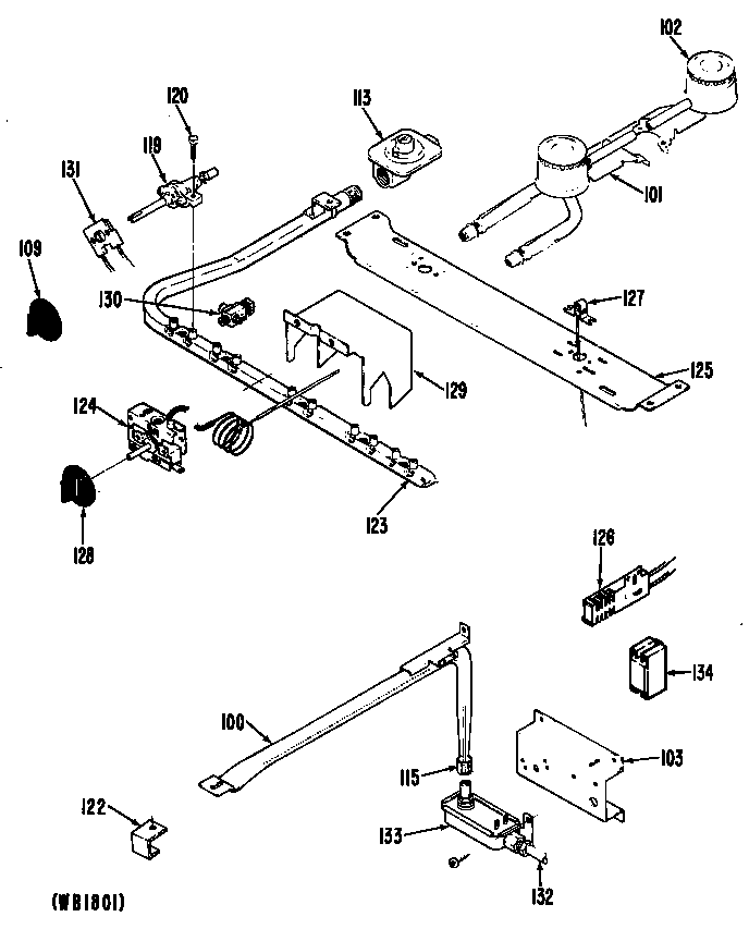GE JGAS02EN9 burners diagram