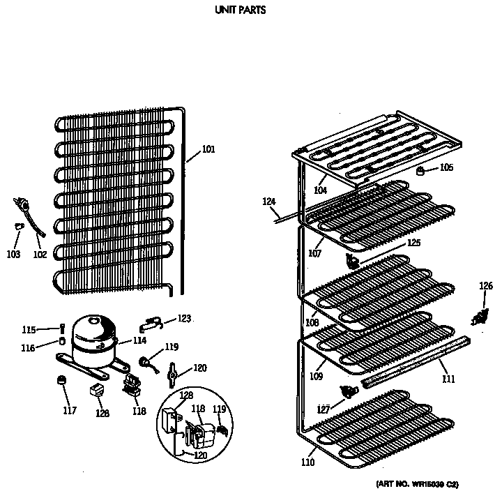 GE FP21DSDRWH unit parts diagram