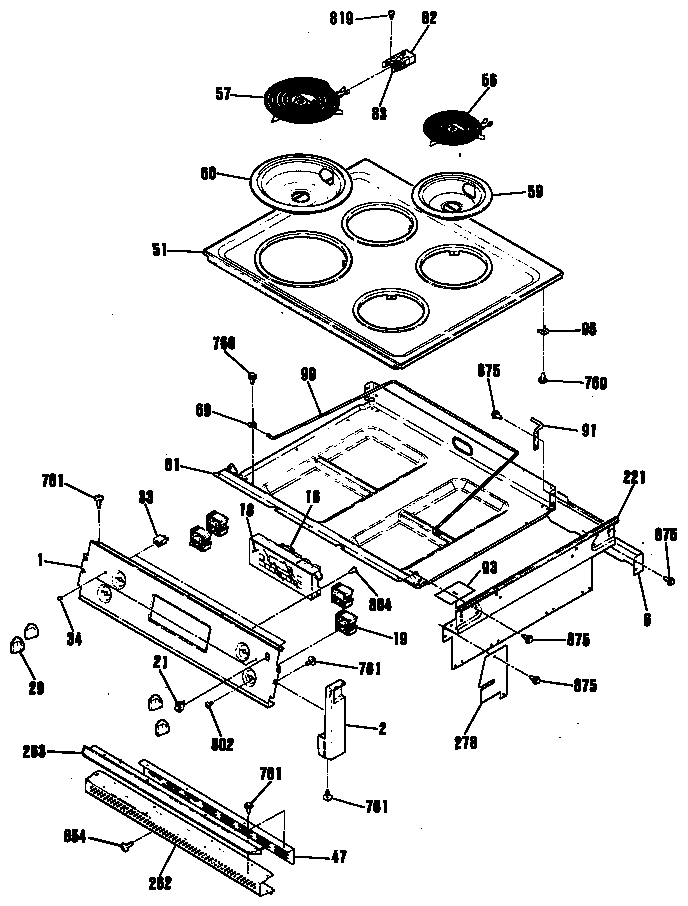 GE JMP28GR2WH cooktop diagram