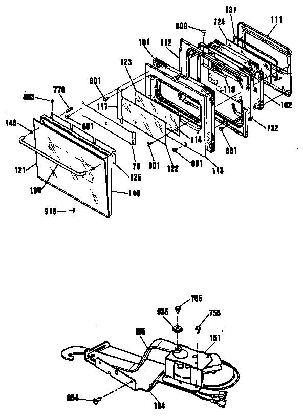 GE JMP28GR2WH door/lock diagram