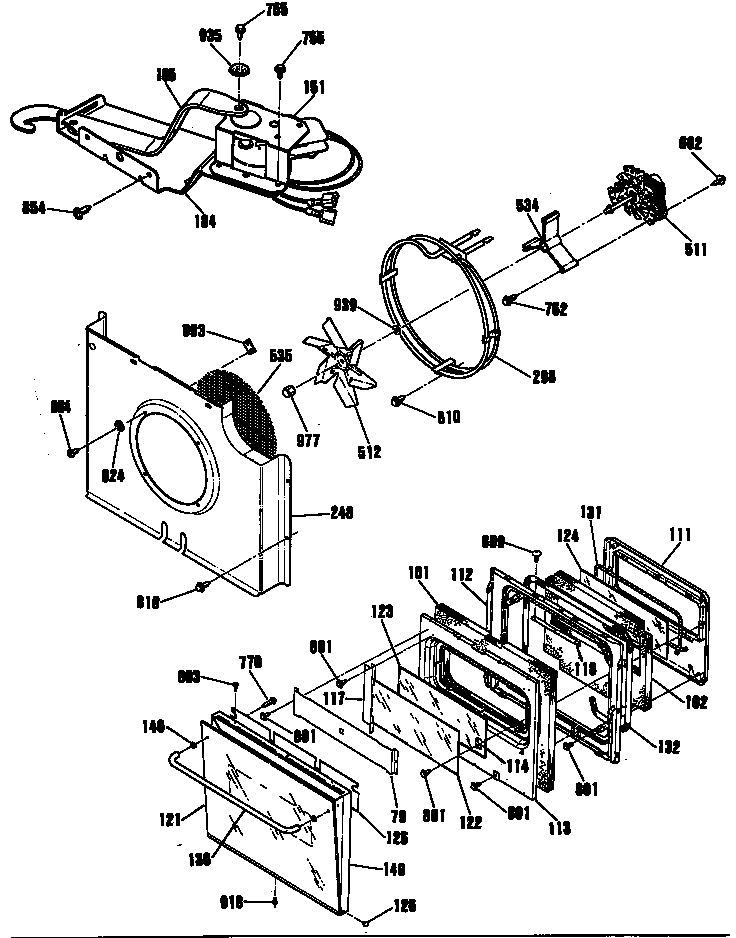 GE JKP56AS1AA lock/fan/door diagram