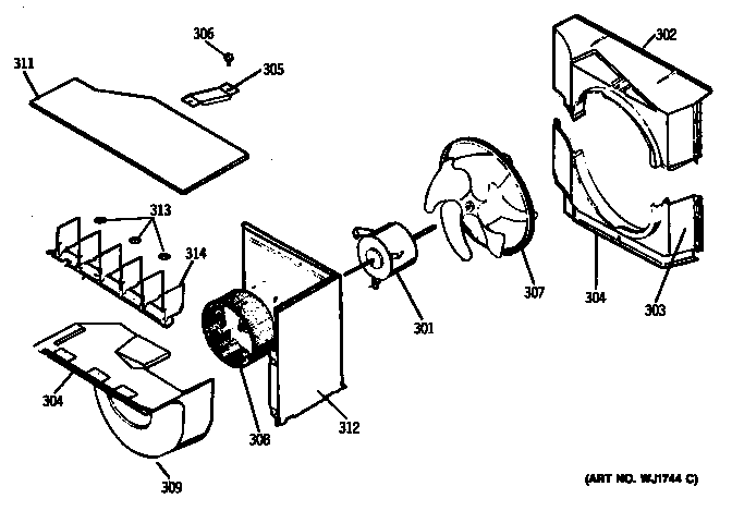 GE AEM15DBV1 fan diagram